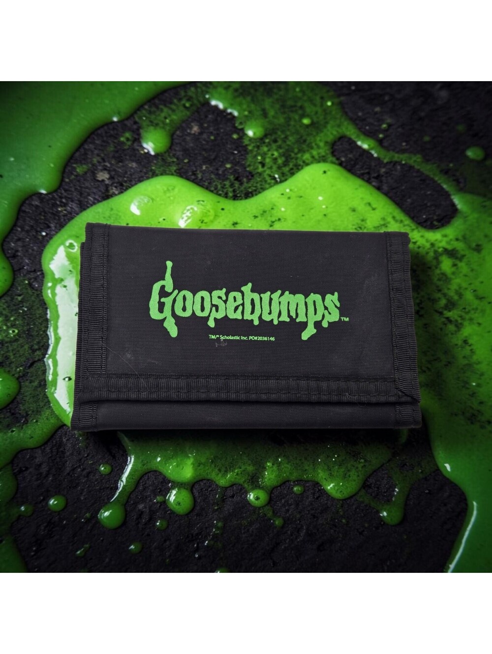 Scholastic The Official Goosebumps Fan Club Black Green Trifold Wallet